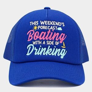 Blue mesh back vintage style baseball cap